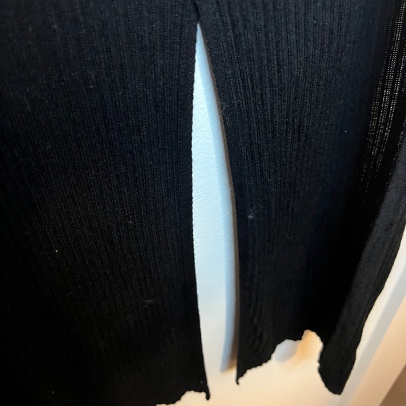 INC International Concepts Black Ribbed Long Duster Cardigan Size S - Picture 3 of 4